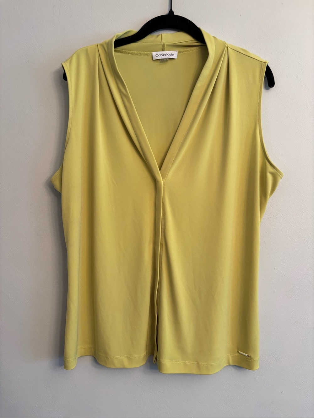 Calvin Klein Sleeveless V-Neck in Chartreuse